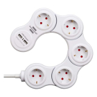 Brennenstuhl Stekkerdoos met USB | Brennenstuhl | 1.4 meter (5-voudig, 2x USB A, Flexibel) 1155350210 A120300090 - 3