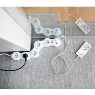 Brennenstuhl Stekkerdoos met USB | Brennenstuhl | 1.4 meter (5-voudig, 2x USB A, Flexibel) 1155350210 A120300090 - 5