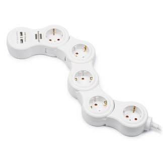 Brennenstuhl Stekkerdoos met USB | Brennenstuhl | 1.4 meter (5-voudig, Flexibel) 1155350210 A120300090 - 1