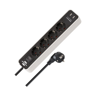 Brennenstuhl Stekkerdoos met USB | Brennenstuhl | 1.5 meter (4-voudig, Schakelaar, Wit/Zwart) 1153240026 A120300086 - 2