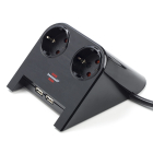Brennenstuhl Stekkerdoos met USB | Brennenstuhl | 1.8 meter (2-voudig, 2x USB A, Desktop, Zwart) 1153500222 B010813605 - 1