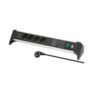 Brennenstuhl Stekkerdoos met USB | Brennenstuhl | 1.8 meter (4-voudig, 2x USB A, Overspanningsbeveiliging, 60.000 A, Schakelaar, Aluminium) 1391020410 K060401139 - 2