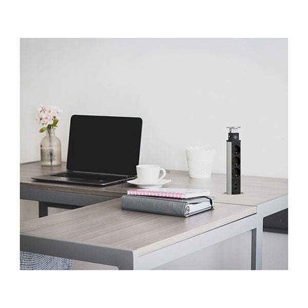 Brennenstuhl Stekkerdoos met USB | Brennenstuhl | 2 meter (3-voudig, Bureau inbouw stopcontact, Aluminium) 1396200013 B010813013 - 6