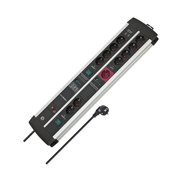 Brennenstuhl Stekkerdoos met USB | Brennenstuhl | 3 meter (11-voudig, Master Slave, Overspanningsbeveiliging, 120.000 A, Schakelaars) 1392000230 B170202713 - 2