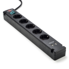 Brennenstuhl Stekkerdoos met USB | Brennenstuhl | 3 meter (5-voudig, 2x USB A, Schakelaar, Zwart) 1150660315 K120300088 - 1