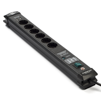 Brennenstuhl Stekkerdoos met USB | Brennenstuhl | 3 meter (6-voudig, 2x USB A, Overspanningsbeveiliging, 60.000 A, Schakelaar, Aluminium) 1951160606 B060401149