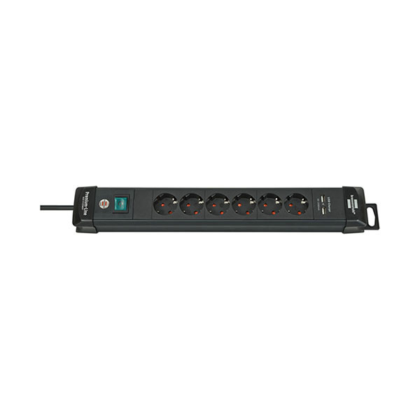 Brennenstuhl Stekkerdoos met USB | Brennenstuhl | 3 meter (6-voudig, 2x USB A, Schakelaar) 1951160601 A010813310 - 2