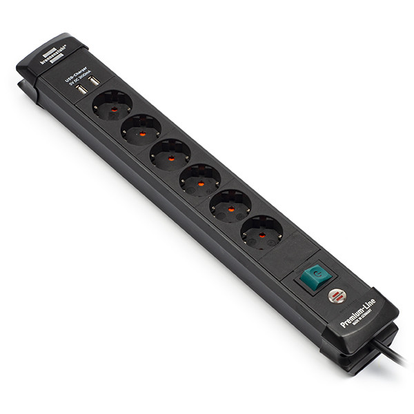 Dijk hervorming klein Stekkerdoos met USB | Brennenstuhl | 3 meter (6-voudig, Schakelaar)  Brennenstuhl Kabelshop.nl