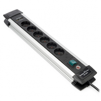 Brennenstuhl Stekkerdoos met USB | Brennenstuhl | 3 meter (6-voudig, Schakelaar, Aluminium) 1391000536 A170202711 - 