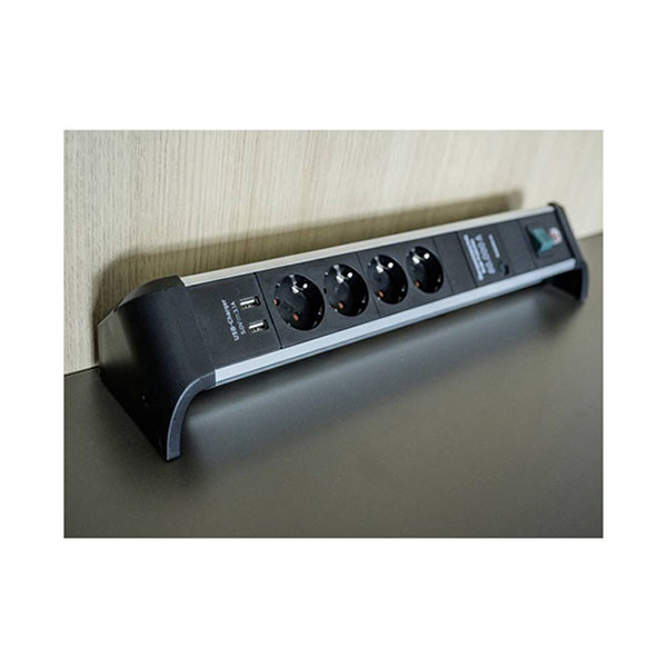 Brennenstuhl Stekkerdoos met overspanningsbeveiliging | Brennenstuhl | 1.8 meter (4-voudig, 60.000 A, 2 USB poorten, Aluminium) 1391020410 A060401139 - 6