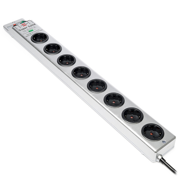 Brennenstuhl Stekkerdoos met overspanningsbeveiliging | Brennenstuhl | 2.5 meter (8-voudig, 13.500 A, Zilver) 1153340318 A010813410 - 1