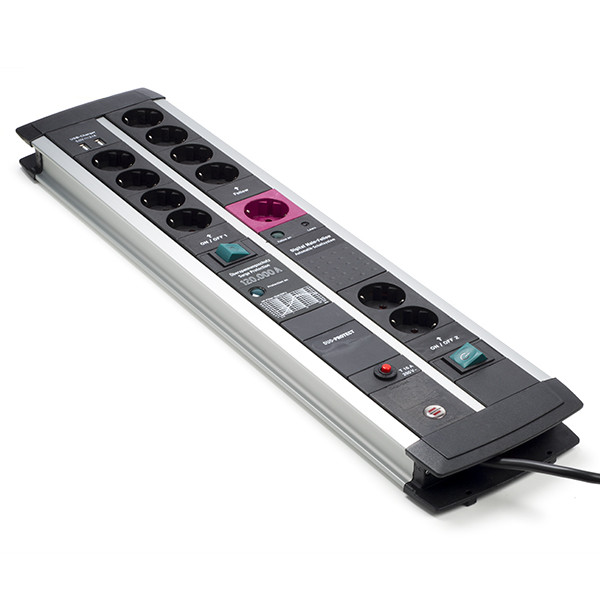 Brennenstuhl Stekkerdoos met overspanningsbeveiliging | Brennenstuhl | 3 meter (11-voudig, Master Slave, 120.000 A, 2 USB poorten, 2 schakelaars) 1392000230 A170202713 - 1