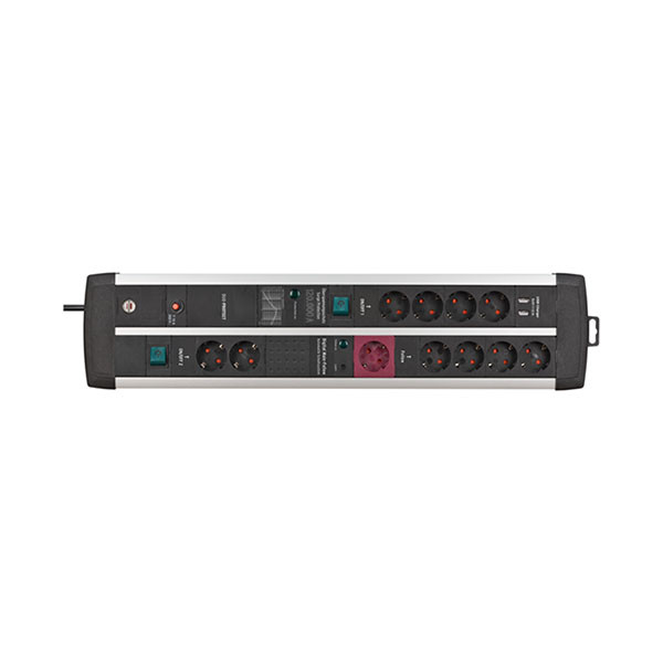 Brennenstuhl Stekkerdoos met overspanningsbeveiliging | Brennenstuhl | 3 meter (11-voudig, Master Slave, 120.000 A, 2 USB poorten, 2 schakelaars) 1392000230 A170202713 - 3