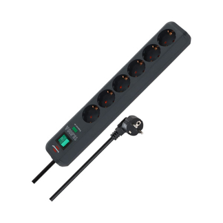 Brennenstuhl Stekkerdoos met overspanningsbeveiliging - Brennenstuhl  - 5 meter (6-voudig, 13.500 A, Schakelaar, Antraciet) 1159710515 A010813313 - 3