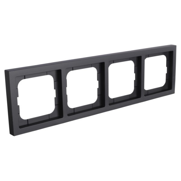 Busch Jaeger Afdekraam | Busch-Jaeger | Future Linear (4-voudig, Zwart) 66.055.26 K180107925 - 1