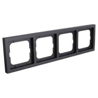 Busch Jaeger Afdekraam | Busch-Jaeger | Future Linear (4-voudig, Zwart) 66.055.26 K180107925 - 1