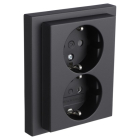 Busch Jaeger Stopcontact | Busch-Jaeger | Future Linear (Geaard, 2-voudig, Zwart) 66.055.50 K180107939 - 1