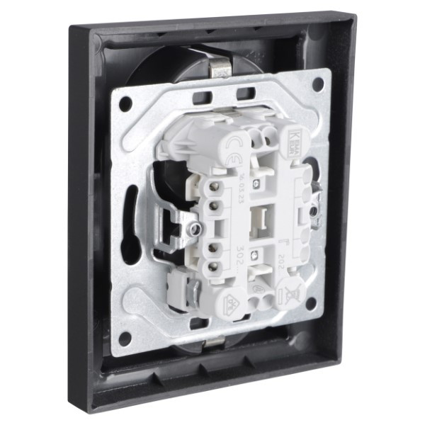 Busch Jaeger Stopcontact | Busch-Jaeger | Future Linear (Geaard, 2-voudig, Zwart) 66.055.50 K180107939 - 3