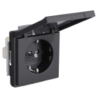 Busch Jaeger Stopcontact | Busch-Jaeger | Future Linear (Randaarde, Met klep, IP44, Zwart) 66.055.44 K180107948 - 1