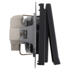 Busch Jaeger Stopcontact | Busch-Jaeger | Future Linear (Randaarde, Met klep, IP44, Zwart) 66.055.44 K180107948 - 3