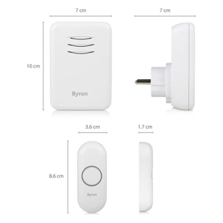 Byron Plug-in deurbel | Byron (Draadloos, 1 ontvanger, 150 meter, Doorsteekstekker) DBY-22313 K170113581 - 5
