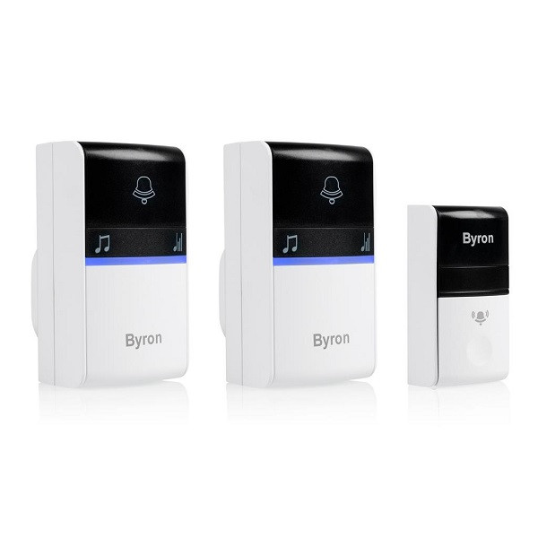 Byron Plug-in deurbel | Byron (Draadloos, 2 ontvangers, Kinetische energie, 100 meter, 80 dB) DBY-23415 K170113573 - 1