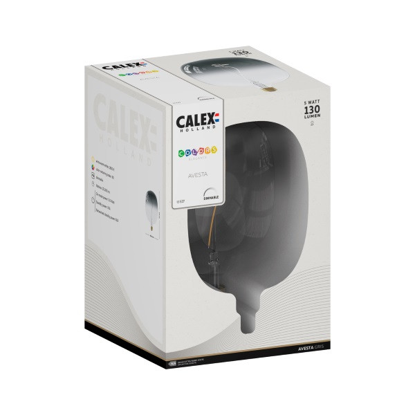Calex Colors | Avesta | E27 (5W, 130lm, 1800K, Dimbaar, Grijs) 426268 K170203143 - 2