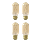 LED lamp E27 | Buis | Calex - 4 stuks (3.8W, 250lm, 2100K, Dimbaar, Goud)