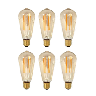 LED lamp E27 | Edison | Calex (3.5W, 250lm, 2100K, Dimbaar, 6 stuks)