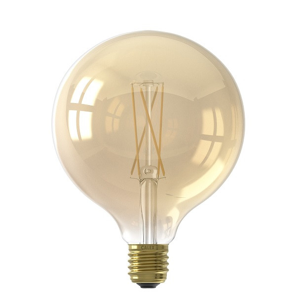 led lamp e27 globe calex 6w 430lm 2100k dimbaar goud calex kabelshop nl