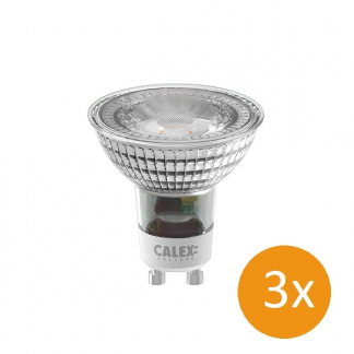 Calex LED spots GU10 | Calex | 3 stuks (220-240V, 2.8W, 230lm, 2700K) 1301007100 K170203601 - 