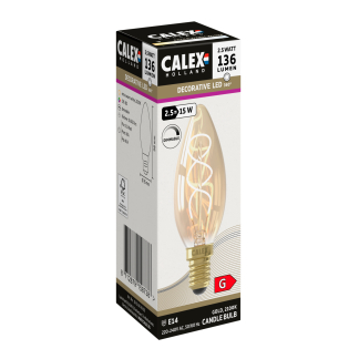 Calex Led lamp E14 | Kaars | Calex (2.5W, 136lm, 2100K, Goud, Dimbaar) 1001002900 K170203886 - 3