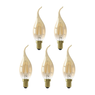 Led lamp E14 | Kaars met punt | Calex | 5 stuks (3.5W, 250lm, 2100K, Dimbaar)