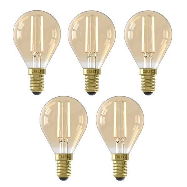 Calex Led lamp E14 | Kogel | Calex (3.5W, 250lm, 2100K, Dimbaar, 5 stuks) 1101004400 V170203762 - 1