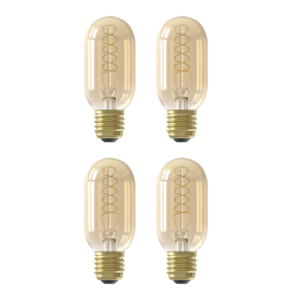 Led lamp E27 | Buis | Calex | 4 stuks (3.8W, 250lm, 2100K, Dimbaar, Goud)