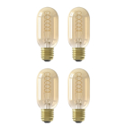 Led lamp E27 | Buis | Calex | 4 stuks (3.8W, 250lm, 2100K, Dimbaar, Goud)