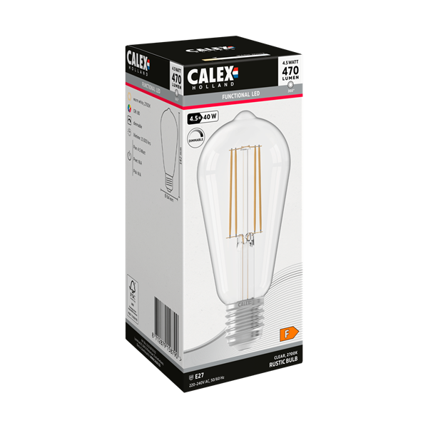 Calex Led lamp E27 | Edison | Calex (4.5W, 470lm, 2700K, Dimbaar) 1101009600 K170202928 - 3