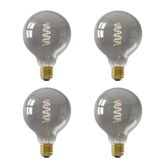 Led lamp E27 | Globe | Calex | 4 stuks (4W, 136lm, 1800K, Dimbaar, Titanium)