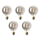 Led lamp E27 | Globe | Calex | 5 stuks (4W, 136lm, 1800K, Dimbaar)