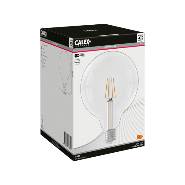 Calex Led lamp E27 | Globe | Calex (4.5W, 470lm, 2700K, Dimbaar) 1101009800 K170202931 - 3