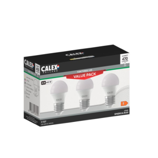 Calex Led lamp E27 | Kogel | Calex | 3 stuks (4.9W, 470lm, 2700K) 1301008400 K170202946 - 2