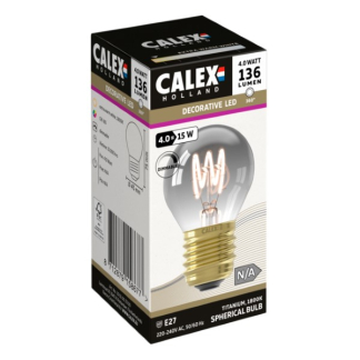 Calex Led lamp E27 | Kogel | Calex (4W, 136lm, 1800K, Dimbaar, Titanium) 1001002300 K170202943 - 2