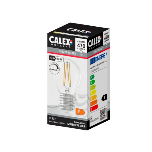 Calex Led lamp E27 | Kogel | Calex (4W, 470lm, 2700K, Dimbaar) 1101004300 K170202923 - 3