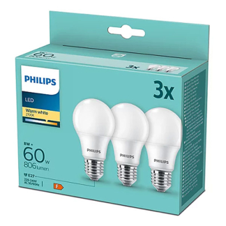Calex Led lamp E27 | Peer | Philips | 3 stuks (8W, 806lm, 2700K) 29002E11 9 K170404228 - 2
