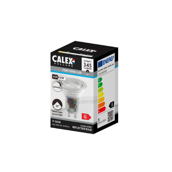 Calex Led spot GU10 | Calex | 5 stuks (4.9W, 345lm, 2700K, Dimbaar) 1301000500 V170202484 - 2
