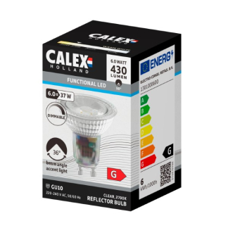 Calex Led spot GU10 | Calex (6W, 463lm, 2700K, Dimbaar) 1301000600 K170202470 - 2