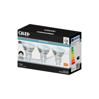 Calex Led spots GU10 | Calex | 3 stuks (220-240V, 2.8W, 230lm, 2700K) 1301007100 K170203601 - 2