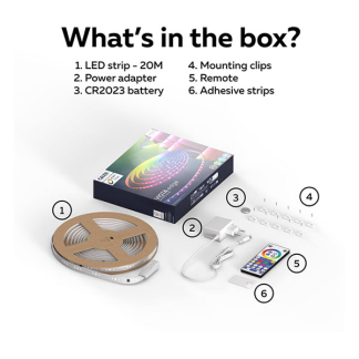 Calex Ledstrip | Calex | Vista | 20 meter (Afstandsbediening, 24W, RGBW, 2700-6500K, 80lm) 4101000600 K170203956 - 5