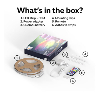 Calex Ledstrip | Calex | Vista | 30 meter (Afstandsbediening, 24W, RGBW, 2700-6500K, 80lm) 4101000700 K170203957 - 5