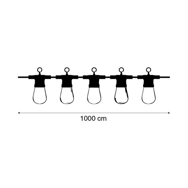 Calex Lichtsnoer | Calex | VISTA | 10 meter (10 leds, IP44, Gekleurd) 4301003300 K150301086 - 4